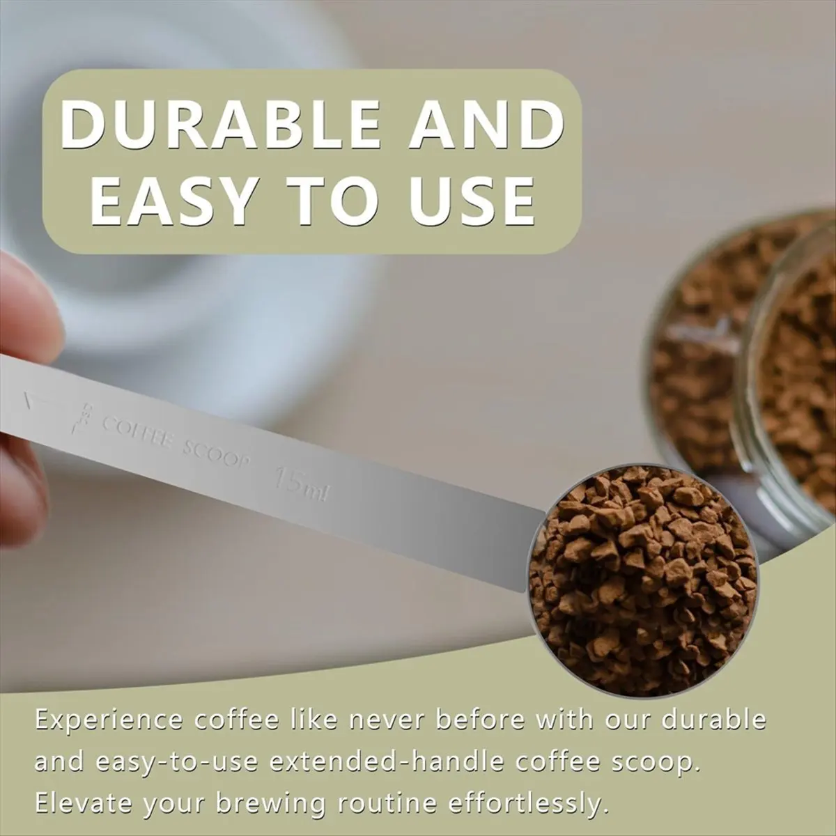 BHBL 2PCS 2 Tablespoon Coffee Scoop,9.5inch Long Handle Measuring Spoon,Two Tbsp (15 Ml) Coffee Scooper,Stainless Steel Scoop
