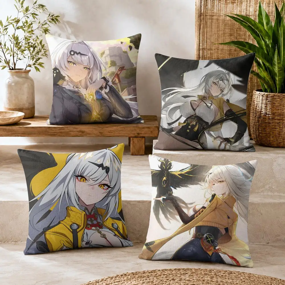 Yixuan Zenless Zone Zero Cushion Cover Summer Coolness Linen Organic Fabric Sofa Pillow Case Double-Sided Printing Home Decor