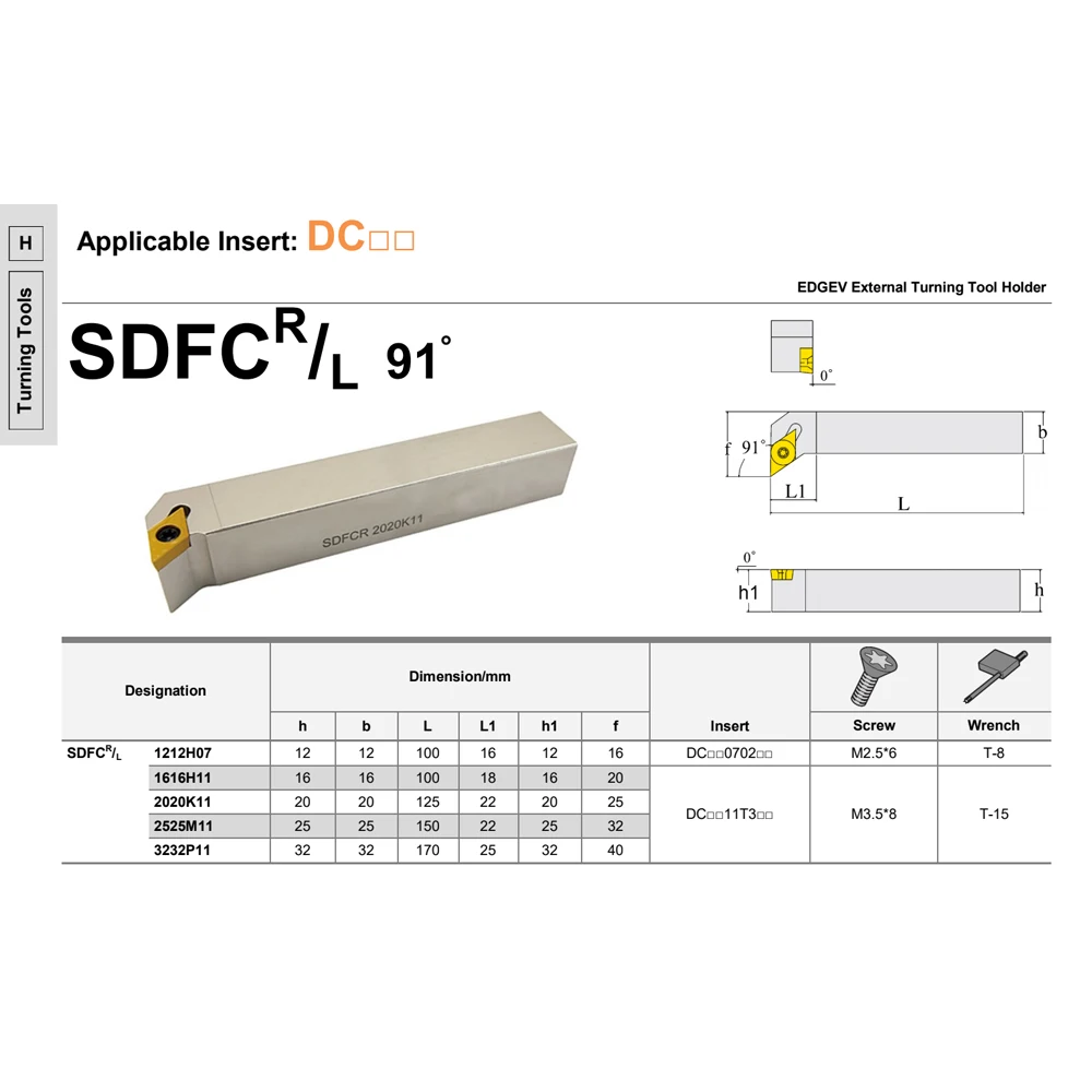 SDFCR SDFCL 1616 herramientas de corte de torno de Metal barra SDFCR1212 SDFCR2020 SDFCR2525 herramienta de torneado de máquina CNC para portaherramientas DCMT DCGT