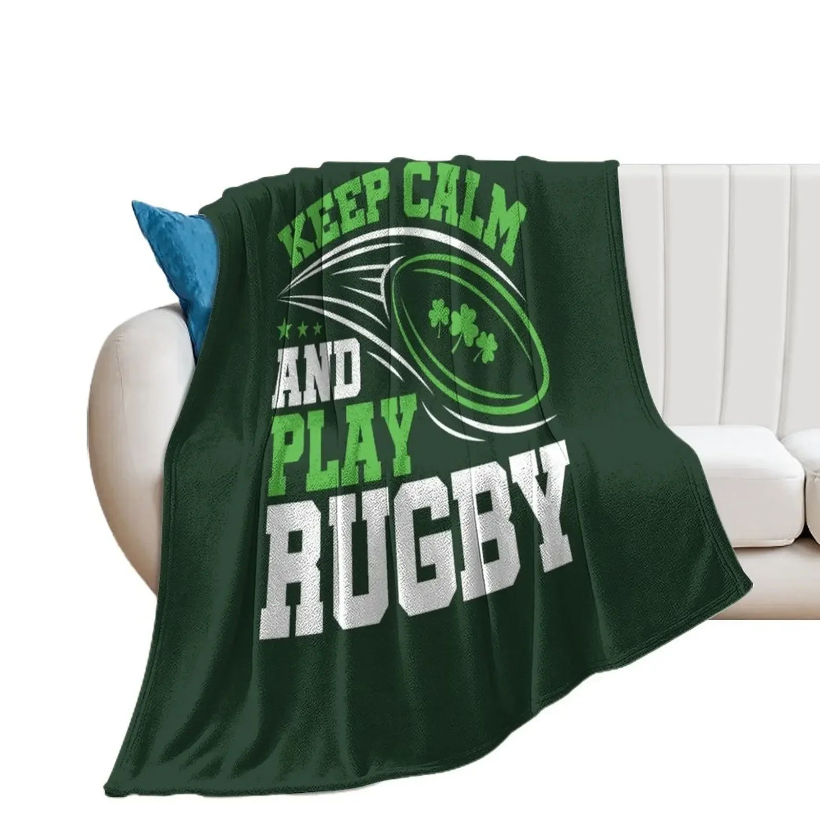 

Irish Rugby Keep Calm And Play Rugby Throw Blanket Luxury Designer cosplay anime Blankets