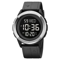 Skmei-relojes deportivos informales para hombre, cronógrafo Digital de cuenta atrás, resistente al agua, con pantalla de luz LED, 5 bares, 2047