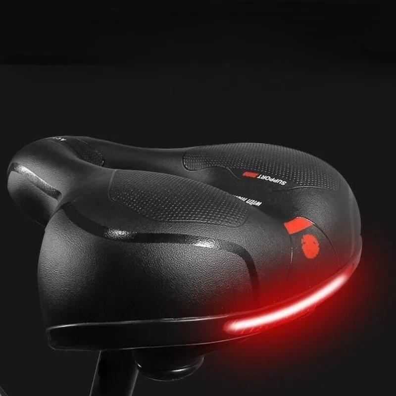 AliExpress NONE Breathable Bicycle Saddle Big Butt Cushion Leather Surface Shock Absorbing Hollow MTB Bike Seat