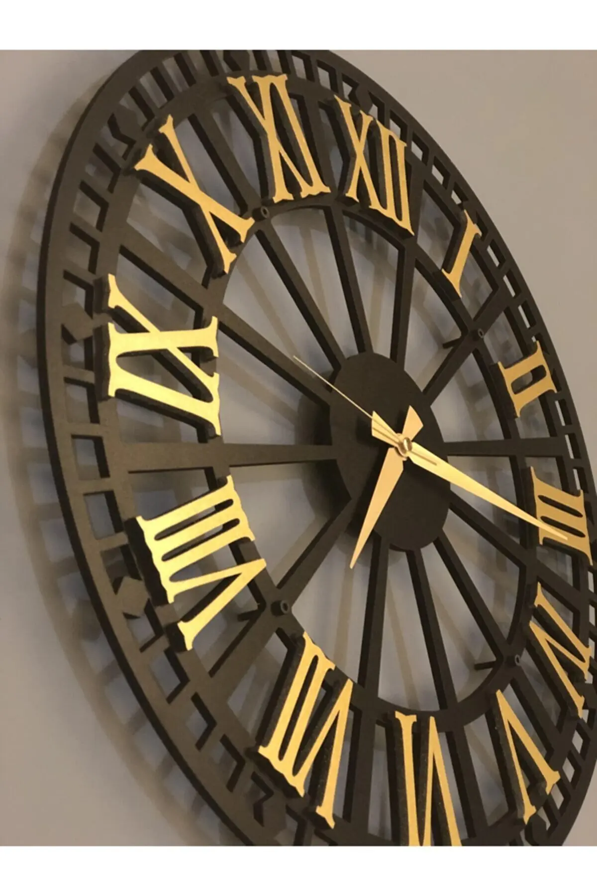 

Gold Roman Numeral Wall Clock 50cm Home Decoration Fast Delivery