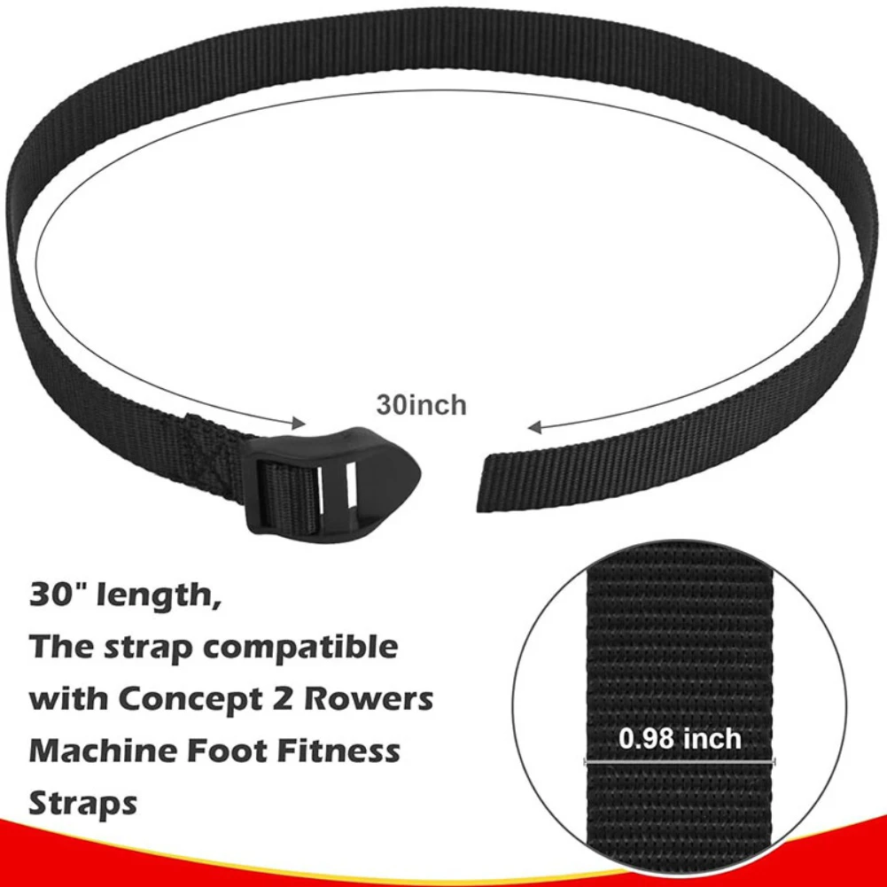77cm Rowing Machine Feet Straps Set of 2 Adjustable for Home and For Gym Rowing Machine Foot Pedal Replacement