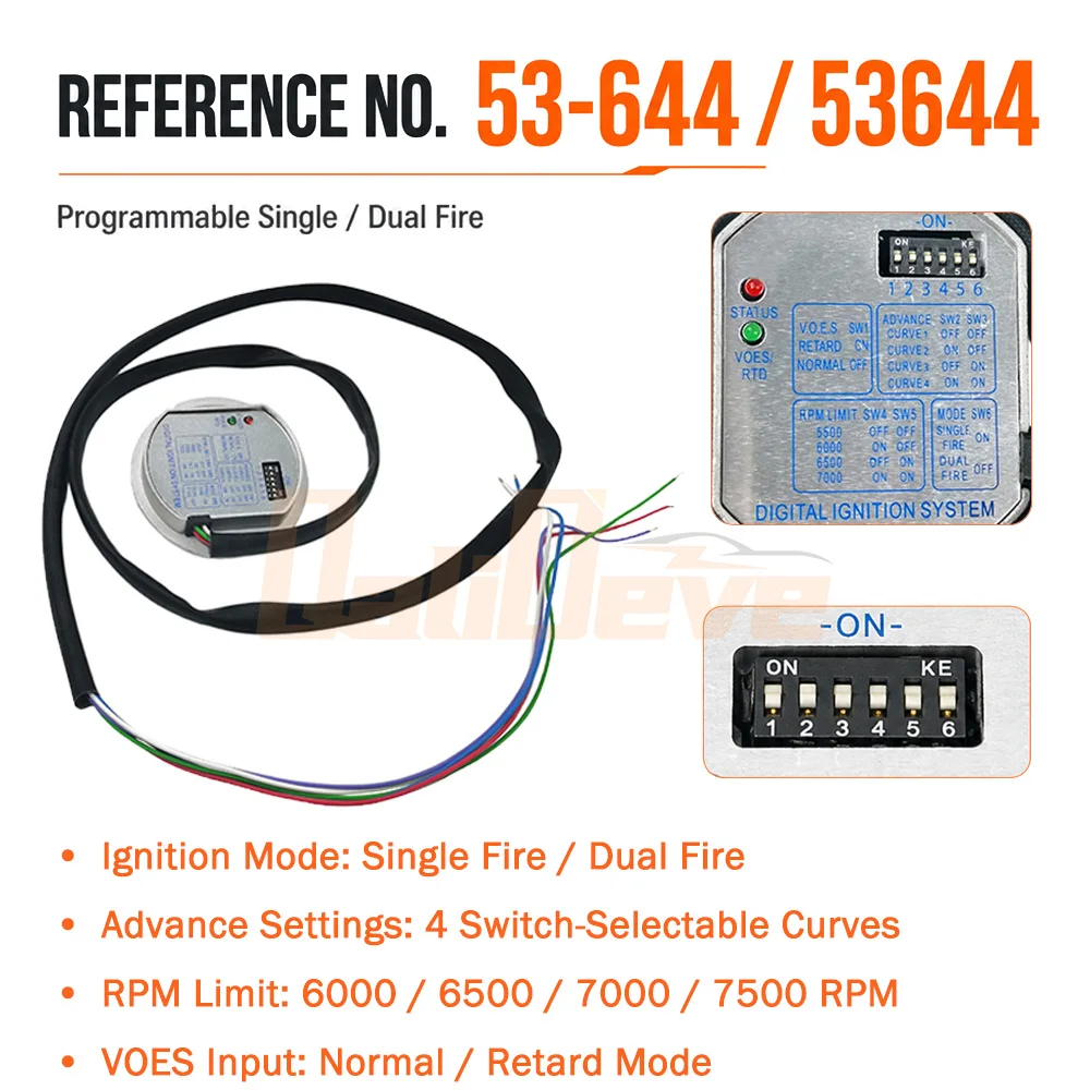 1/5 Pcs 53-644 Programmable Digital Ignition Module Single Dual Fire for Harley Davidson Big Twin Sportster Carbureted EVO 53644