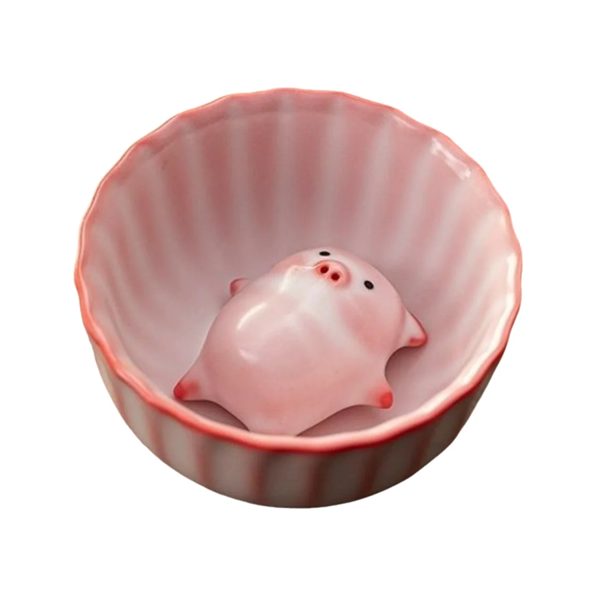 

AA25 Cartoon Ceramic Tea Cup Little Pig Spit Under Bottom Funny Teacup Procelain Water Cups Mug