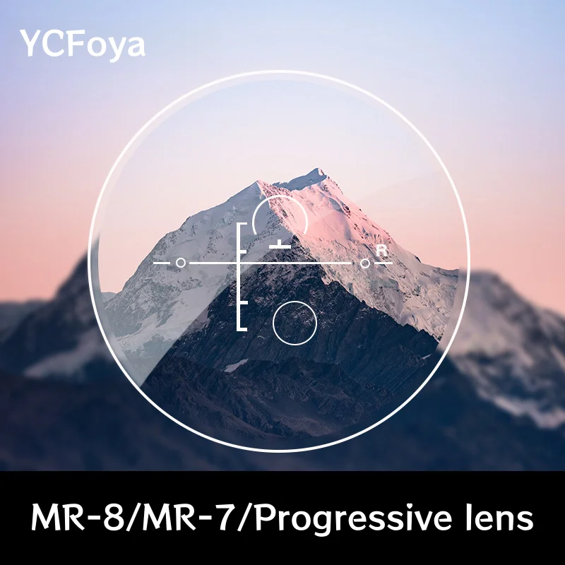 YCFoya 1.61/167 MR-8/MR-7 HD Super Tough Lens High Refractive Index Anti-reflective Anti-scratch Strong Lens Rimless Glasses