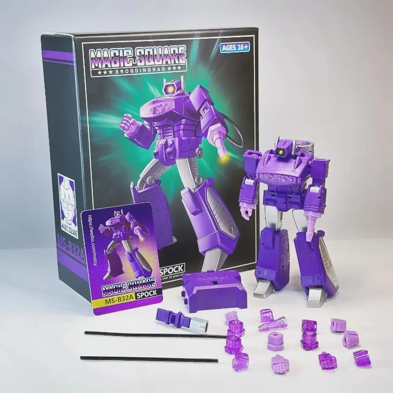 En stock juguetes transformados MS-TOYS MS-B32A MS-B32A onda de choque robot humanoide en movimiento modelo G1 pequeña proporción colección de regalos