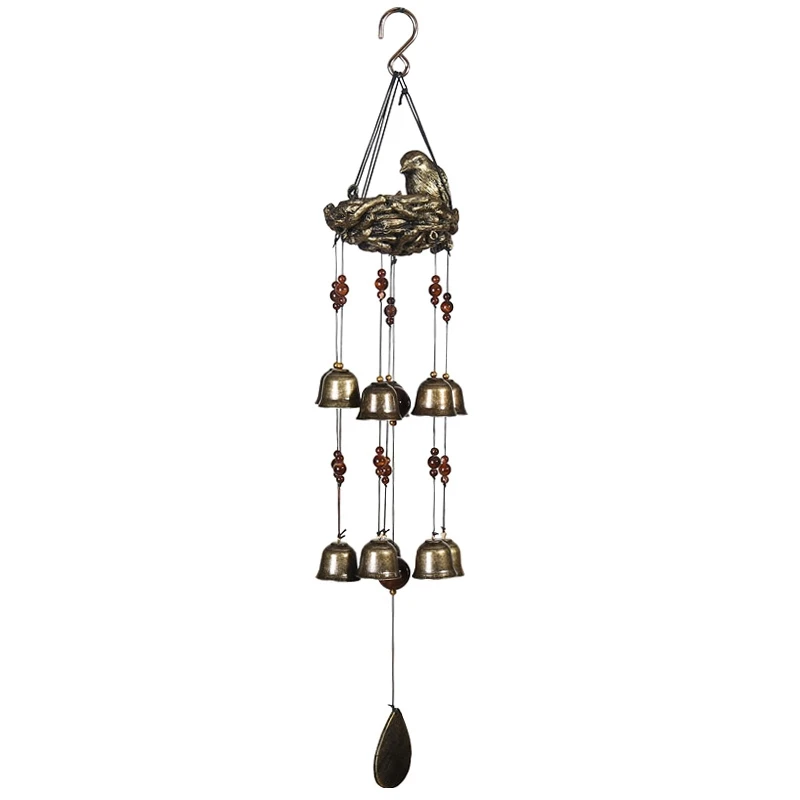 SEWS-Birds Nest Wind Chime Bell Window Hanging Garden Ornament Home Decor