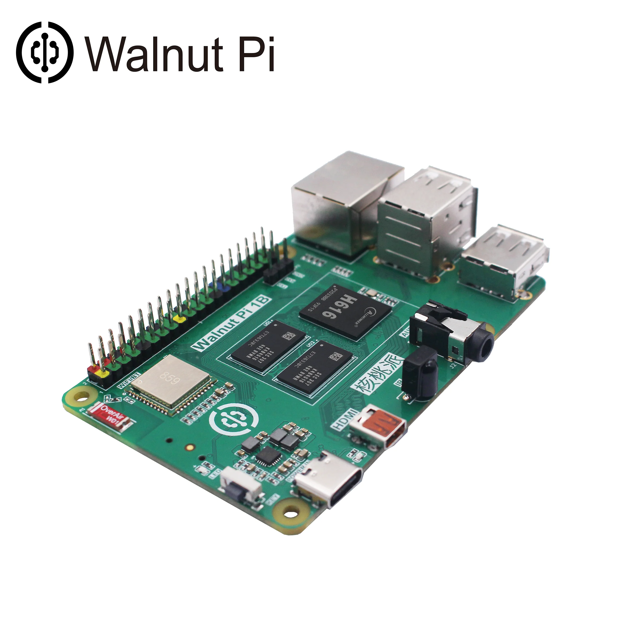 Walnut Pi 1B 1/2/4GB Allwinner H618 H616WiFi Bluetooth Mini PC Development Board SBC Single Board Computer WalnutPi Raspberry Pi