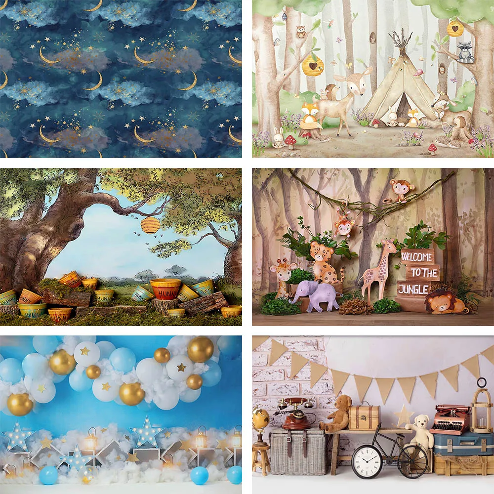 

Mehofond Photography Background Boys 1st Birthday Party Cake Smash Balloons Kids Portrait Decoration Photo Studio Backdrop Props