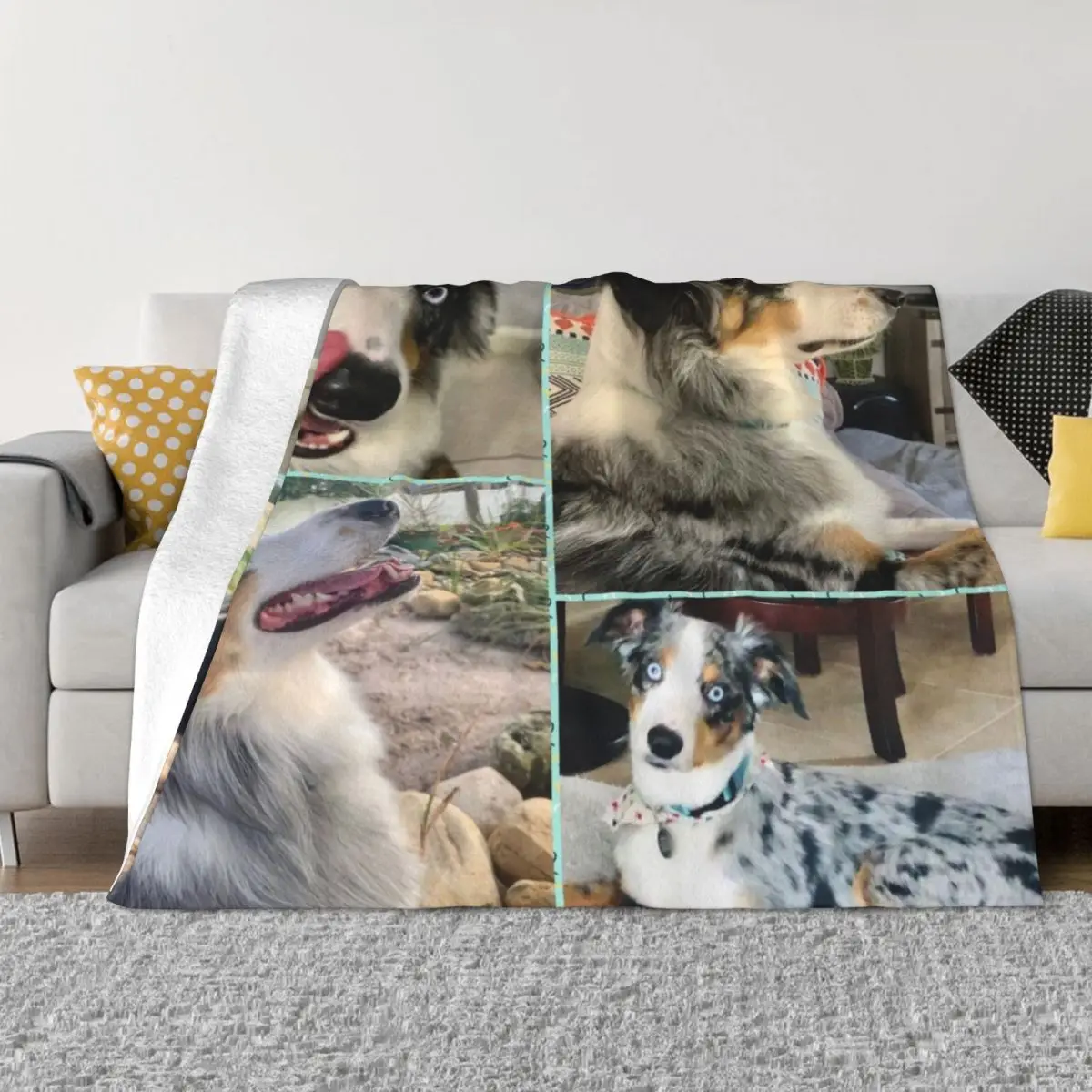 

Australian Shepard Dog Throw Blanket Thins Picnic christmas decoration Winter beds Blankets