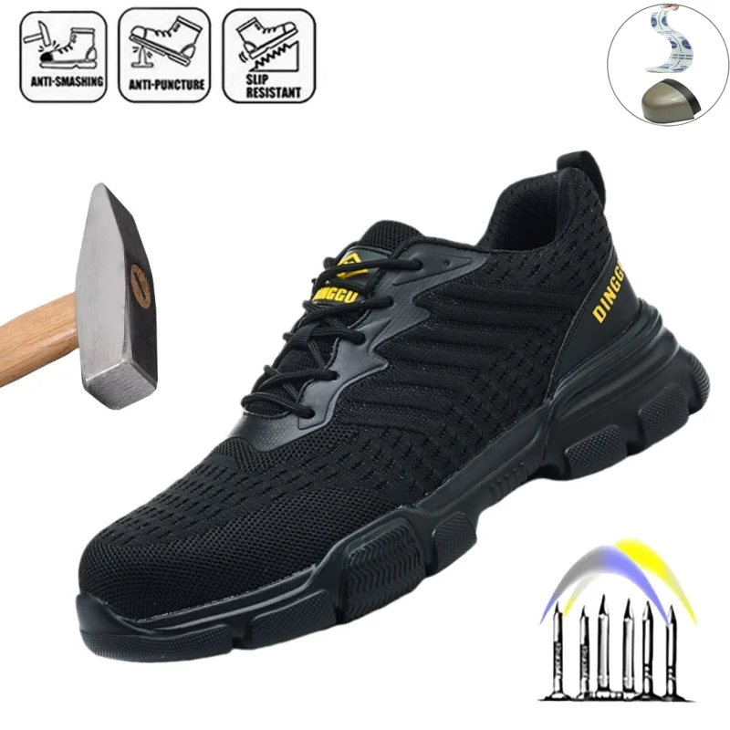 

Men Work Safety Shoes Steel Toe Work Sneakers Women Lightweight Anti-piercing Work Boots Industrial Construction Shoes Male
