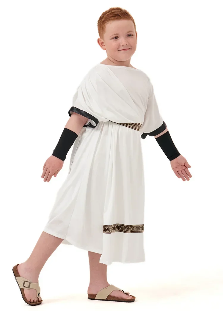 Halloween Deluxe Jungen Caesar Toga Cosplay Kostüm Kind Kinder Antike griechische und römische Mythologie Cosplay Krieger Cosplay Kostüm