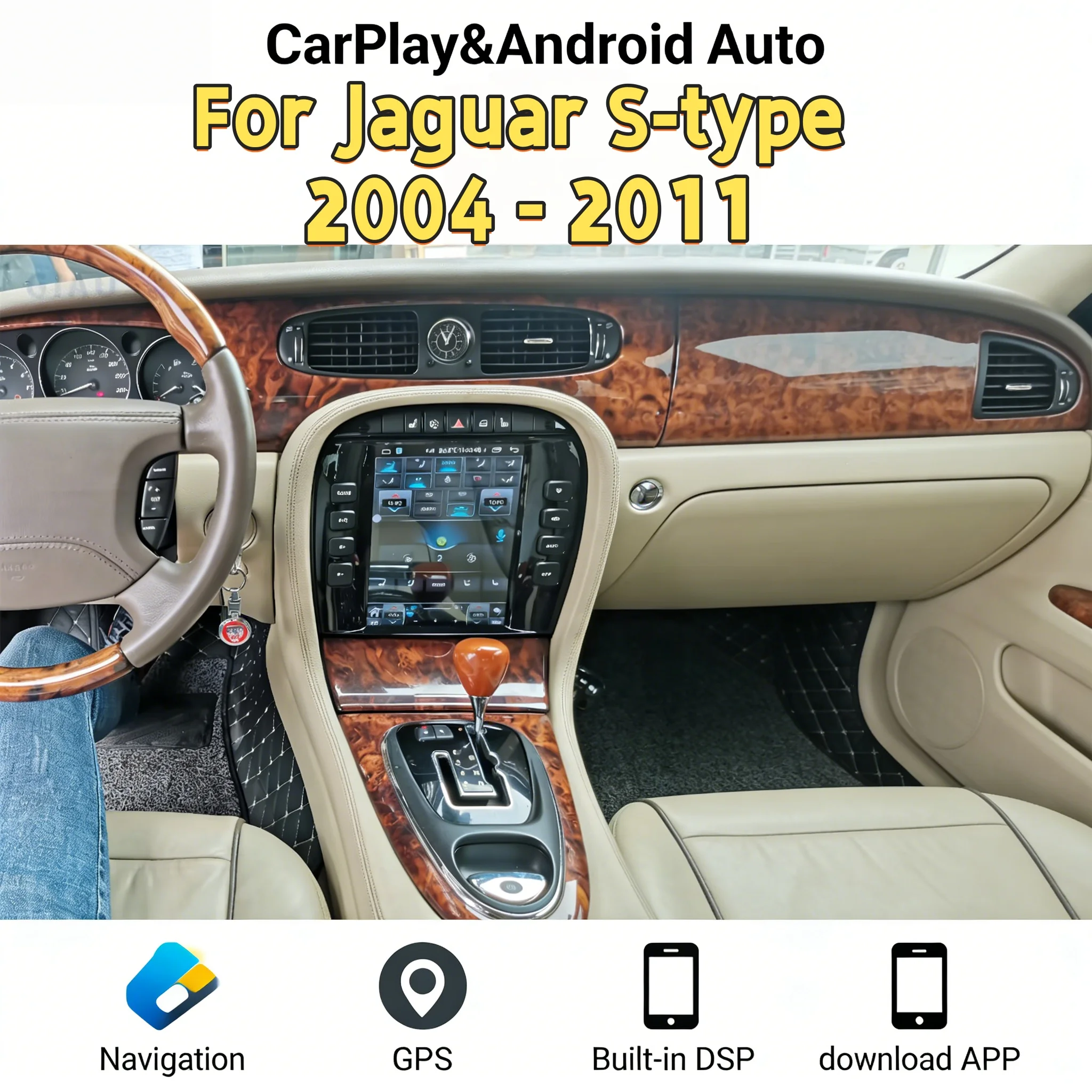 

Автомобильный мультимедийный DVD-плеер Android Bluetooth для Jaguar S-type 2004-2015, радио Carplay, GPS-навигация, головное устройство, 4G, авто аудио