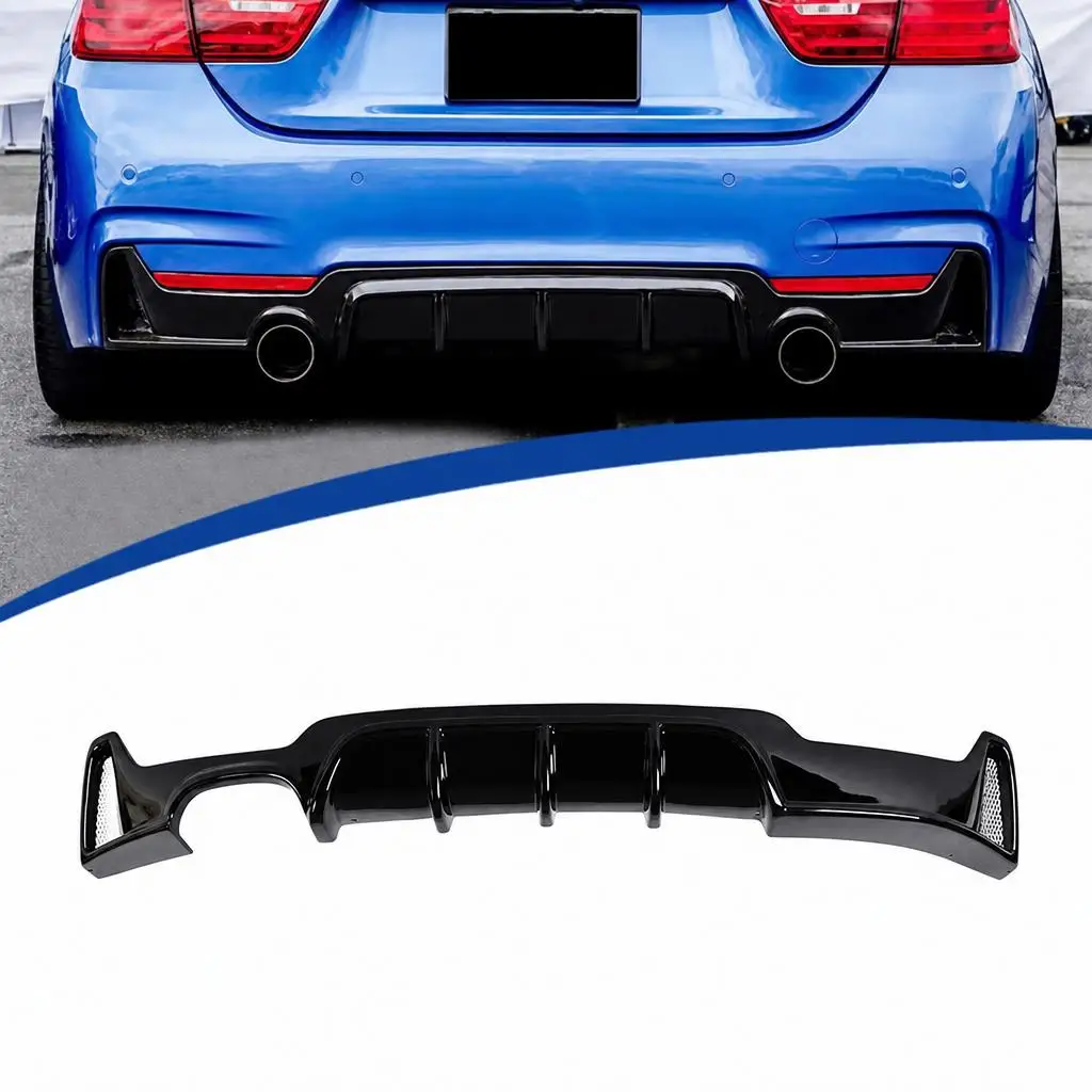 Image of Heckdiffusorlippe für BMW 4er F32 F33 F36 2014-2019 M Sport, ABS Auto-Heckdiffusor Bodykit, Außenverkleidung