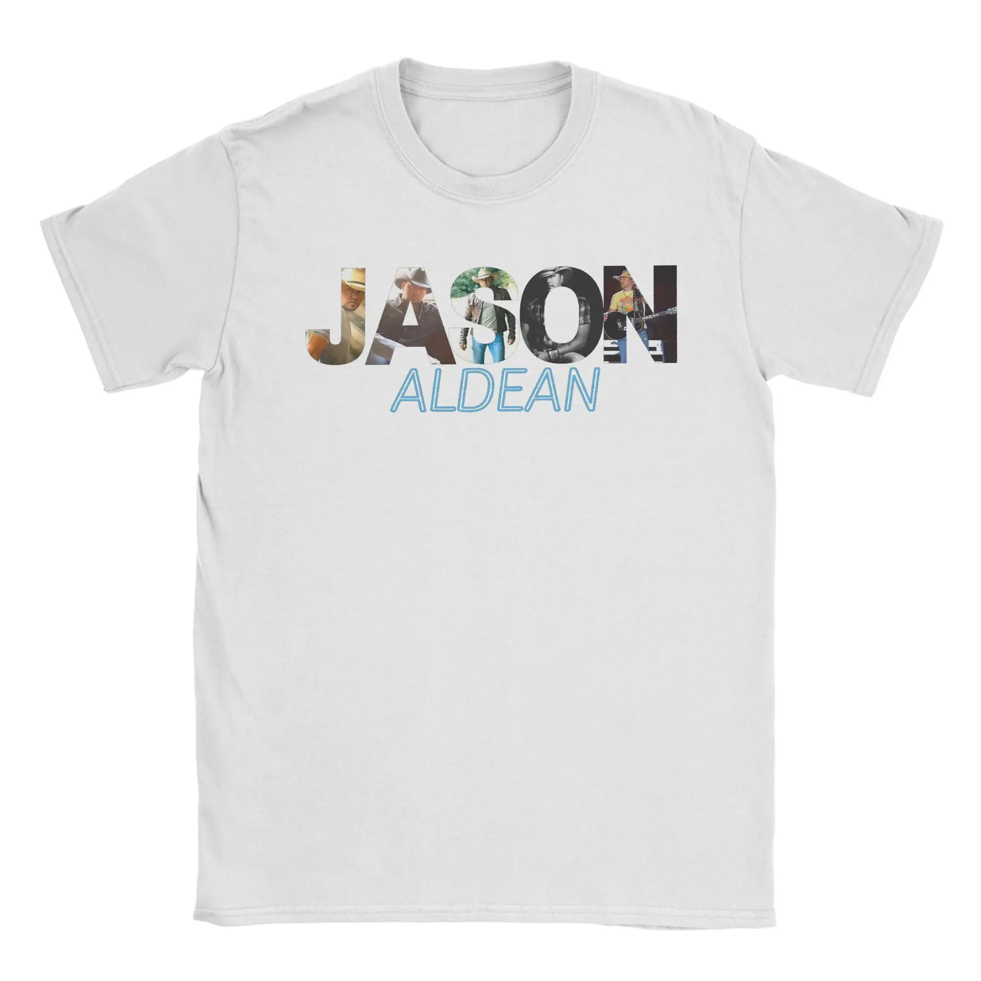 

Jason Aldean Portrait Singer Men's T Shirt Music Concert Casual Tees Short Sleeve Crew Neck T-Shirt Pure Cotton Printed Clothes