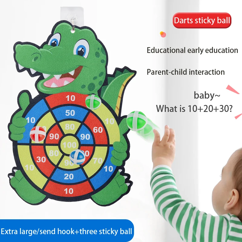 Brinquedos alvo infantis, dardos, bolas pegajosas, versão crocodilo com 3 bolas e 1 gancho