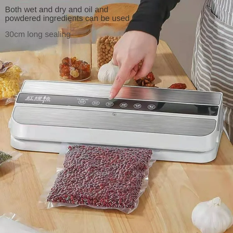 Automatic Vacuum Sealing Machine Small Home Plastic Bag Sealer Food Sealing Preservation Machine Wet and Dry Dual-use 진공 밀봉기