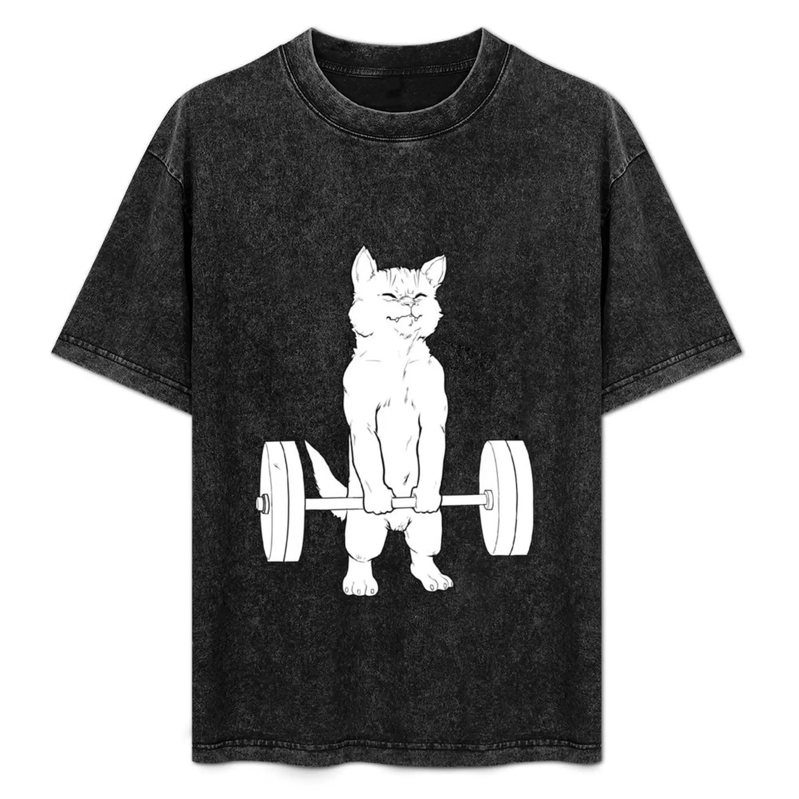 

Cat Deadlift Powerlifting T-Shirt Simple Line Art Print Tee
