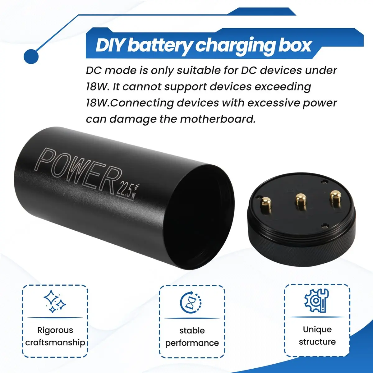 #92U 46950 Battery Case 20W DC5-12V No Welding 40JB A,46950 battery charging box,(Black)
