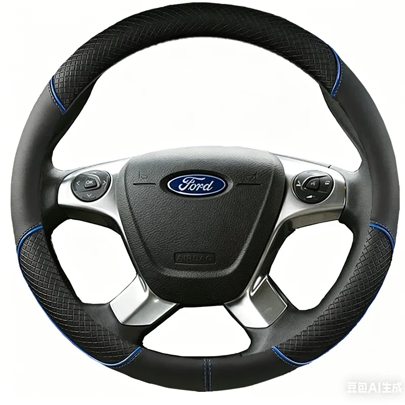 Customized Carbon Fiber Leather Car Steering Wheel Cover For Ford Transit Connect Tourneo Custom Grand Tourneo Connect 2014-2020