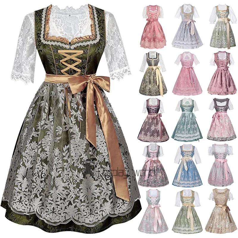

Oktoberfest Costume for Women German Bavarian Traditional Dirndl Dress Girls Beer Festival Costume Halloween Party Outfits