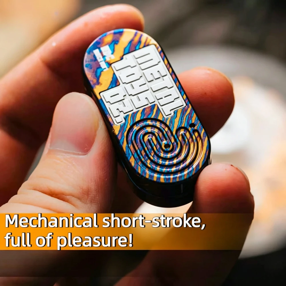 Dz.TOPB EDC TanChi Snake Titanium Alloy Limited Edition Magnetic Mechanical Metal Buckyball Fingertip Push Card Stress Toy