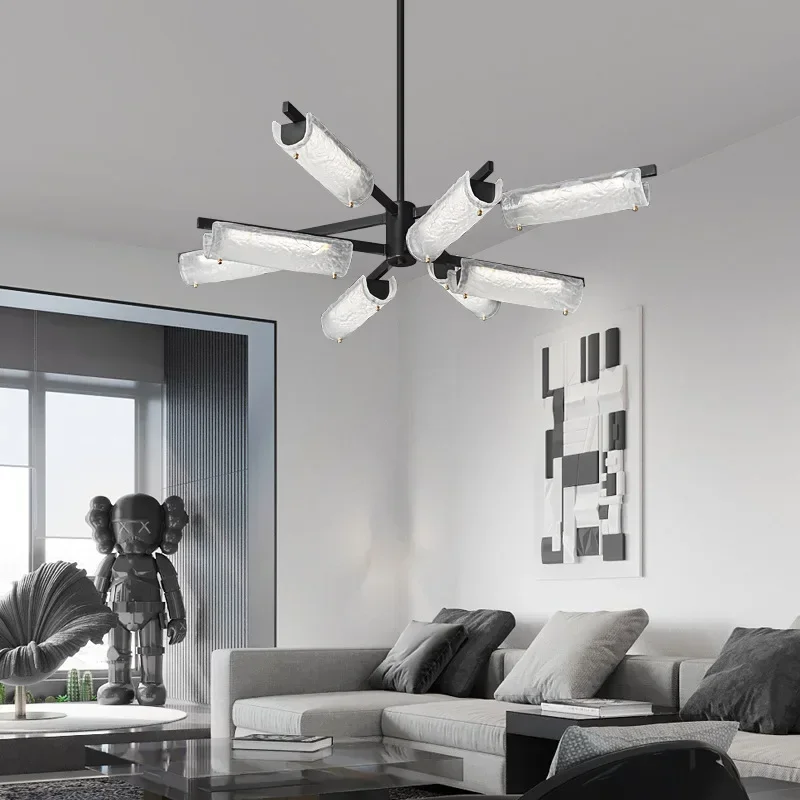 

GHEUVNJ Minimalist living room pendant lamp, high-end glass, modern, simple, light luxury, and grand bedroom lighting fixtures