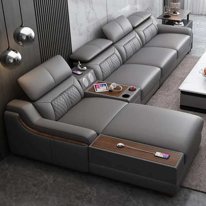 Atunus Leather Sofa Luxury Couches 7 Seater Sofa Set Sectional Corner Modular Modern Sofa Living Room L Shape Couch