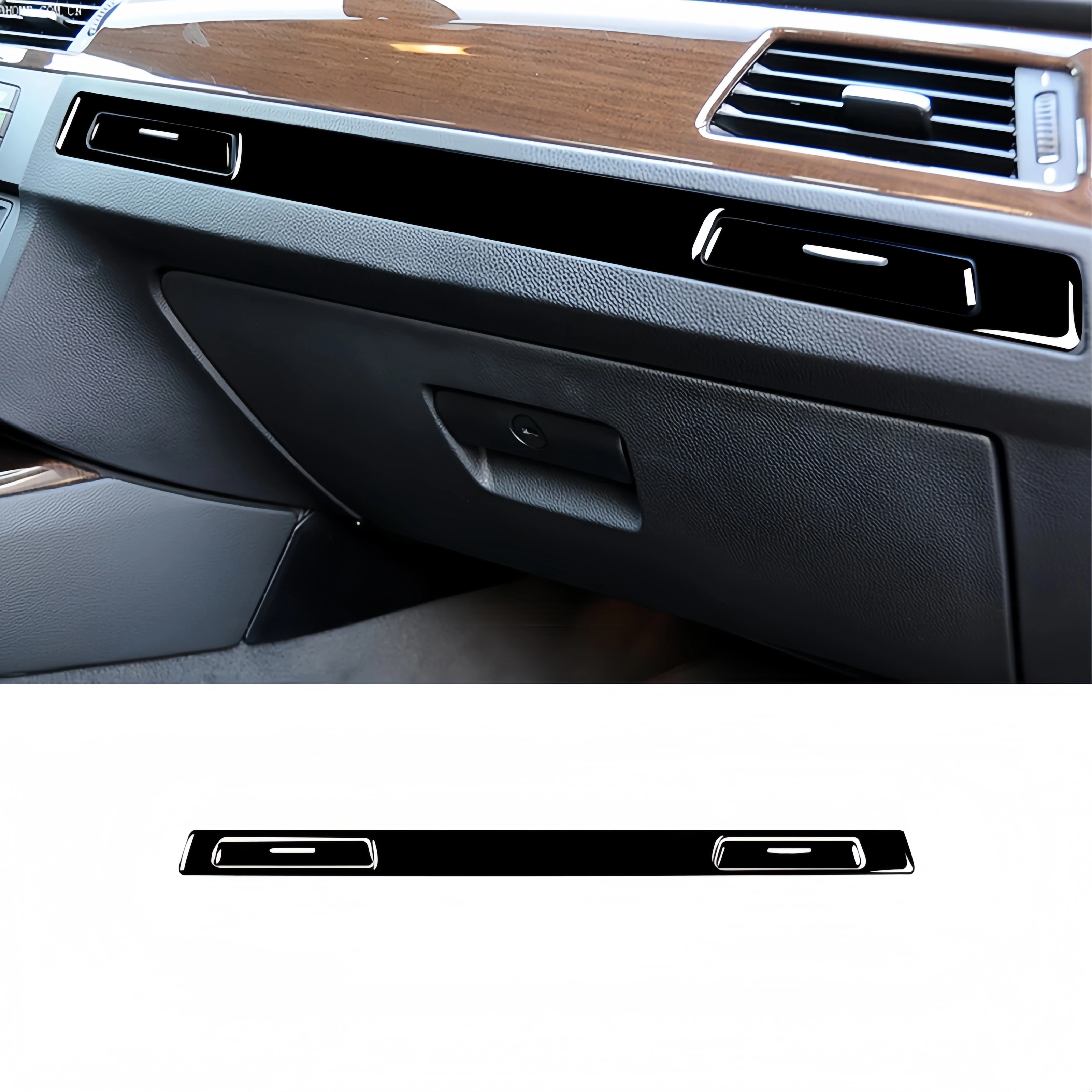 

For BMW E90 2005-2012 Car Interior Accessories Piano Black Auto Co-Pilot Water Cup Holder Panel Trim Cover Decoration Stickers