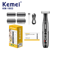 Kemei KM-1903 Unisex Private Electric Trimmer Electric Hair Shaver with LCD Display – All-in-One Full Body Hair Removal Device
