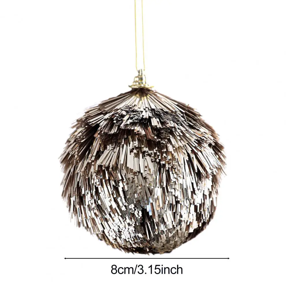 Ornamen Natal Pom Pom Glitter Tinsel, Bola Pom Pom Lembut untuk Dekorasi Gantung Pohon Natal, Dekorasi Rumah untuk Pesta Liburan