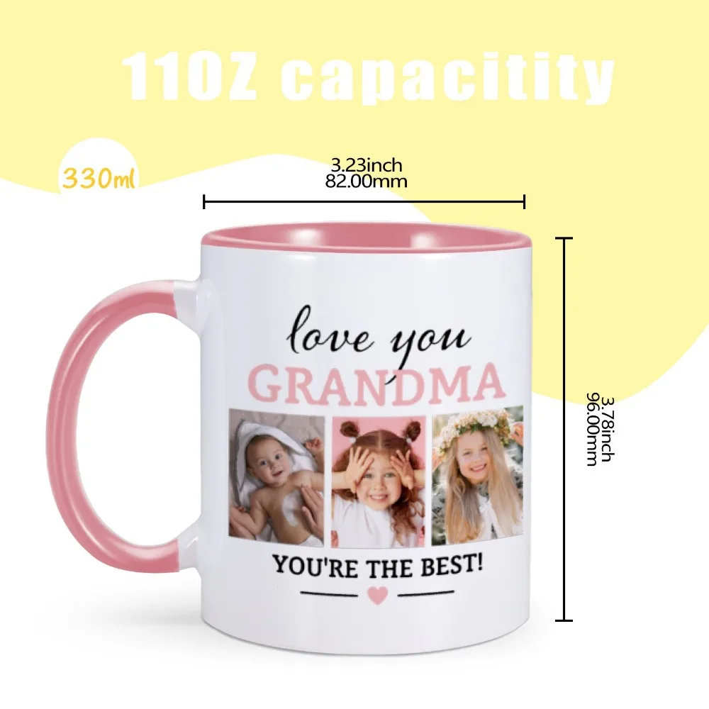 Caneca de café personalizada com PhotoText, te amo netos Nana, Copos cerâmicos em casa, Lovely Gift Cup para o melhor vovô