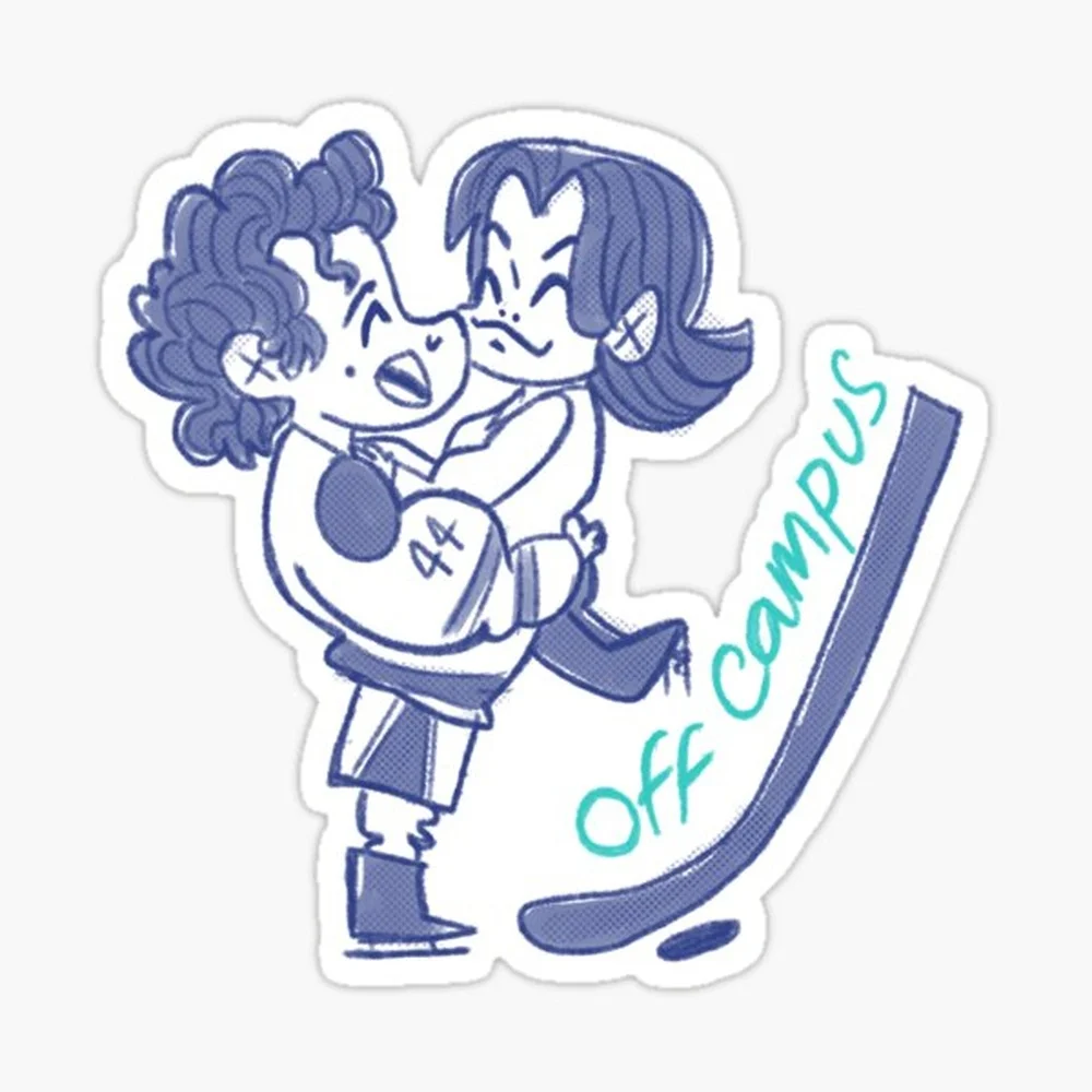 Off campus  Sticker for Laptop Decor Bedroom Car Cute Cartoon Art Fashionable Public Suitcase