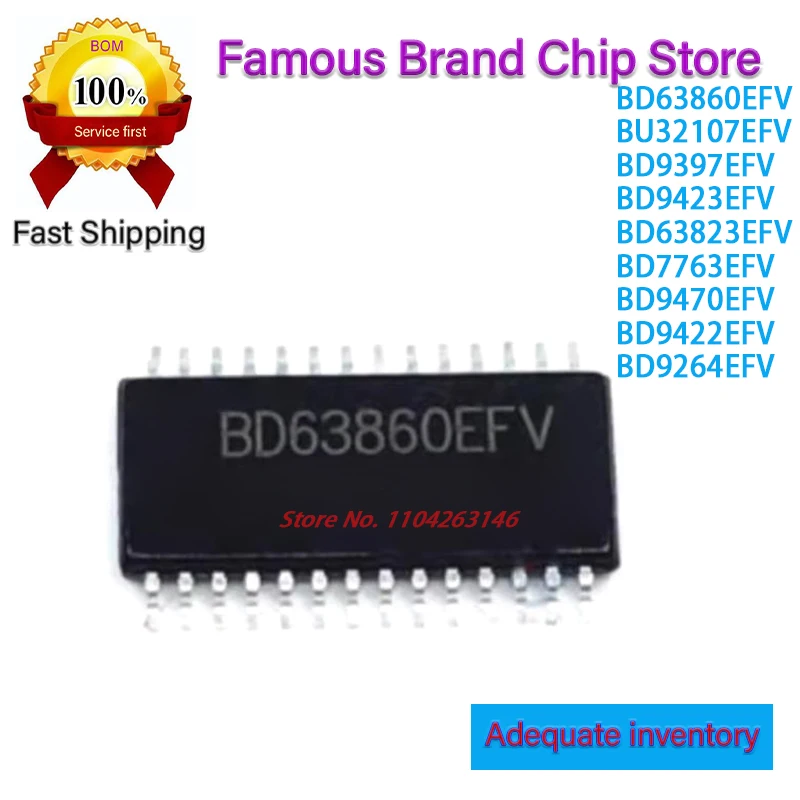 BD63860EFV BU32107EFV BD9397EFV BD9423EFV BD63823EFV BD7763EFV 10pcs BD9470EFV BD9422EFV BD9264EFV BD5451EFV HTSSOP  Chip