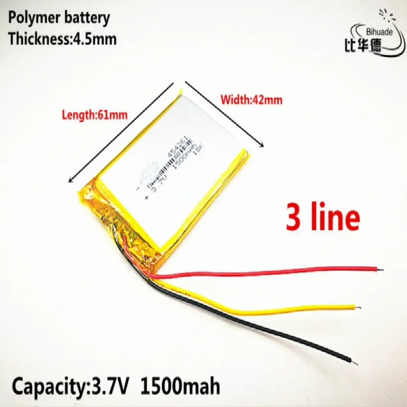 3 line Good Qulity 3.7V,1500mAH,454261 Polymer lithium ion / Li-ion battery for TOY,POWER BANK,GPS,mp3,mp4