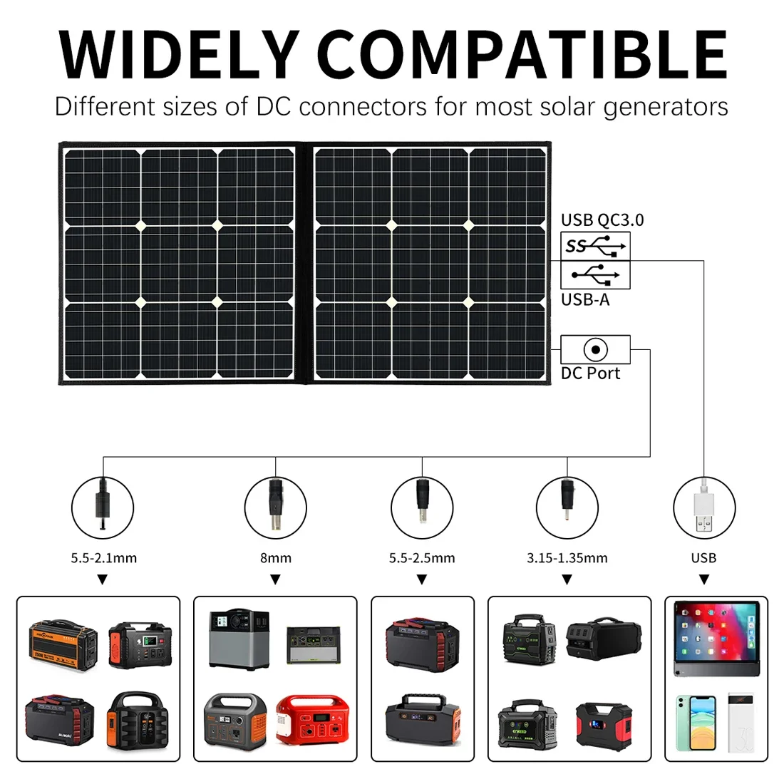 A101 120W Solar Power Station Set With 50W Charger 18V Solar Panel 97.68Wh 26400mAh Solar Generator 220V AC Backup Power Kit Set