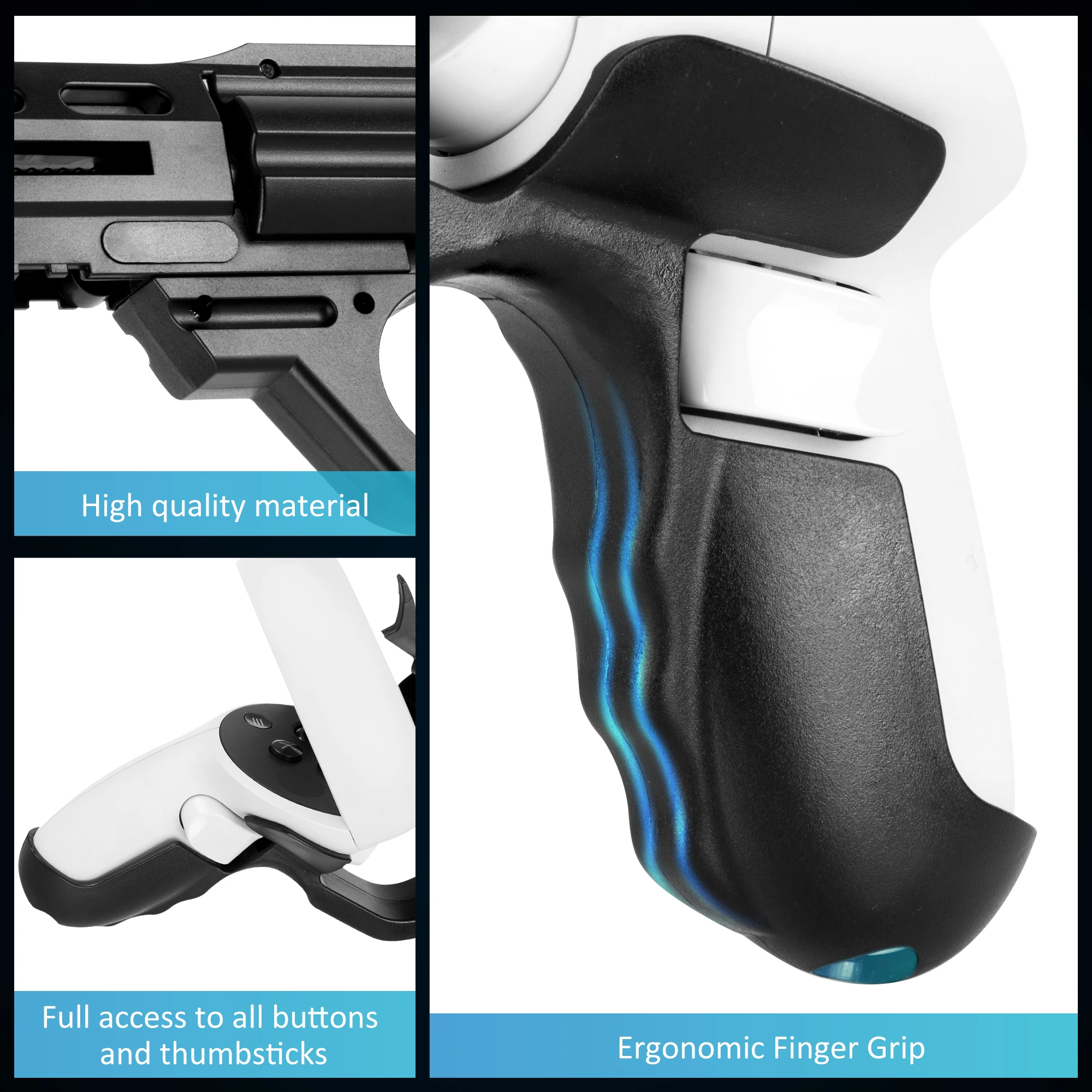 오큘러스 퀘스트 2 건 스톡 VR 슈터 게임용 권총 컨트롤러 핸들, 컨트롤러 핸들 그립 액세서리, FPS 게임 경험