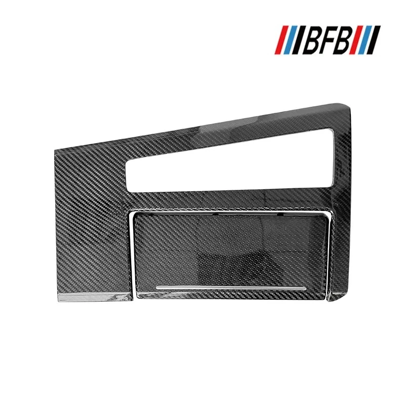 아우디 A6L A7 A7L 리얼 드라이 카본 파이버 2019-2023 인테리어 교체 중앙 제어 기어 패널 개조 액세서리