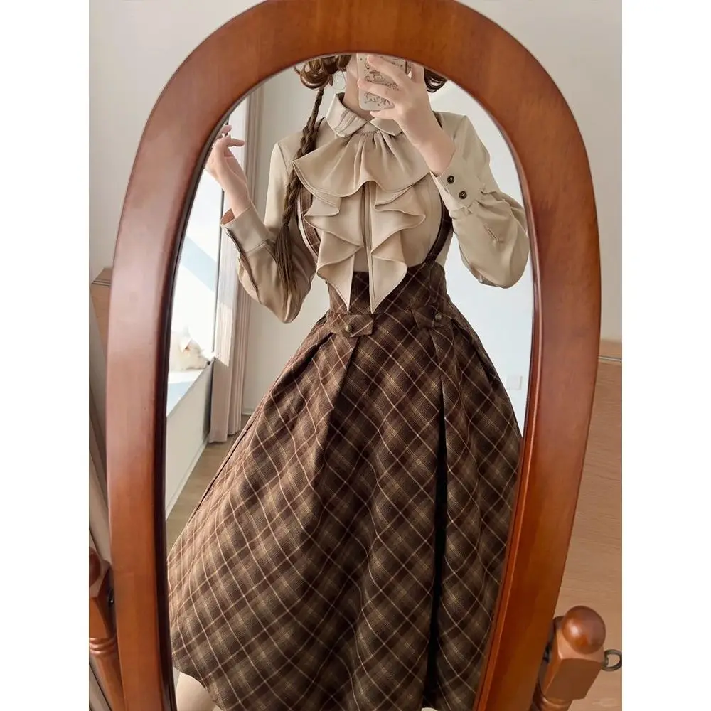Princess Style Lolita Design Shirt Coat Heavy Work Winter Dress Vintage Set Women's Fashion Autumn Collection Polyester Fiber