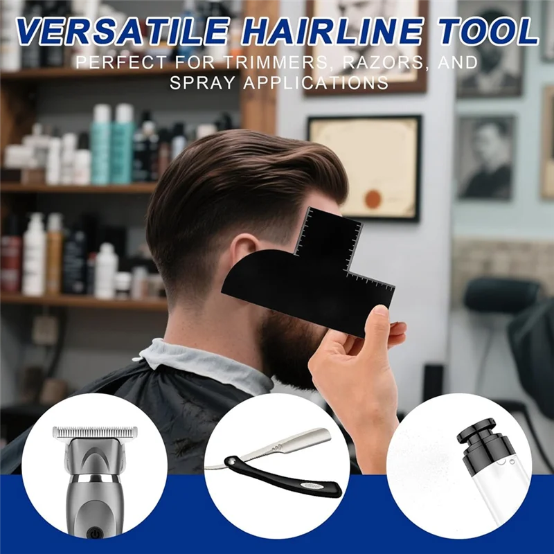 A02V-Untuk Tukang Cukur Untuk Membentuk Garis Rambut 4Pcs Set Alat Cukur Dengan Indikator Ukuran, Kartu Kesehatan Untuk Tukang Cukur