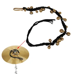 Hi-hat Cymbal Brass Bells Jingle Tambourine Sound Effect with Braided Rope