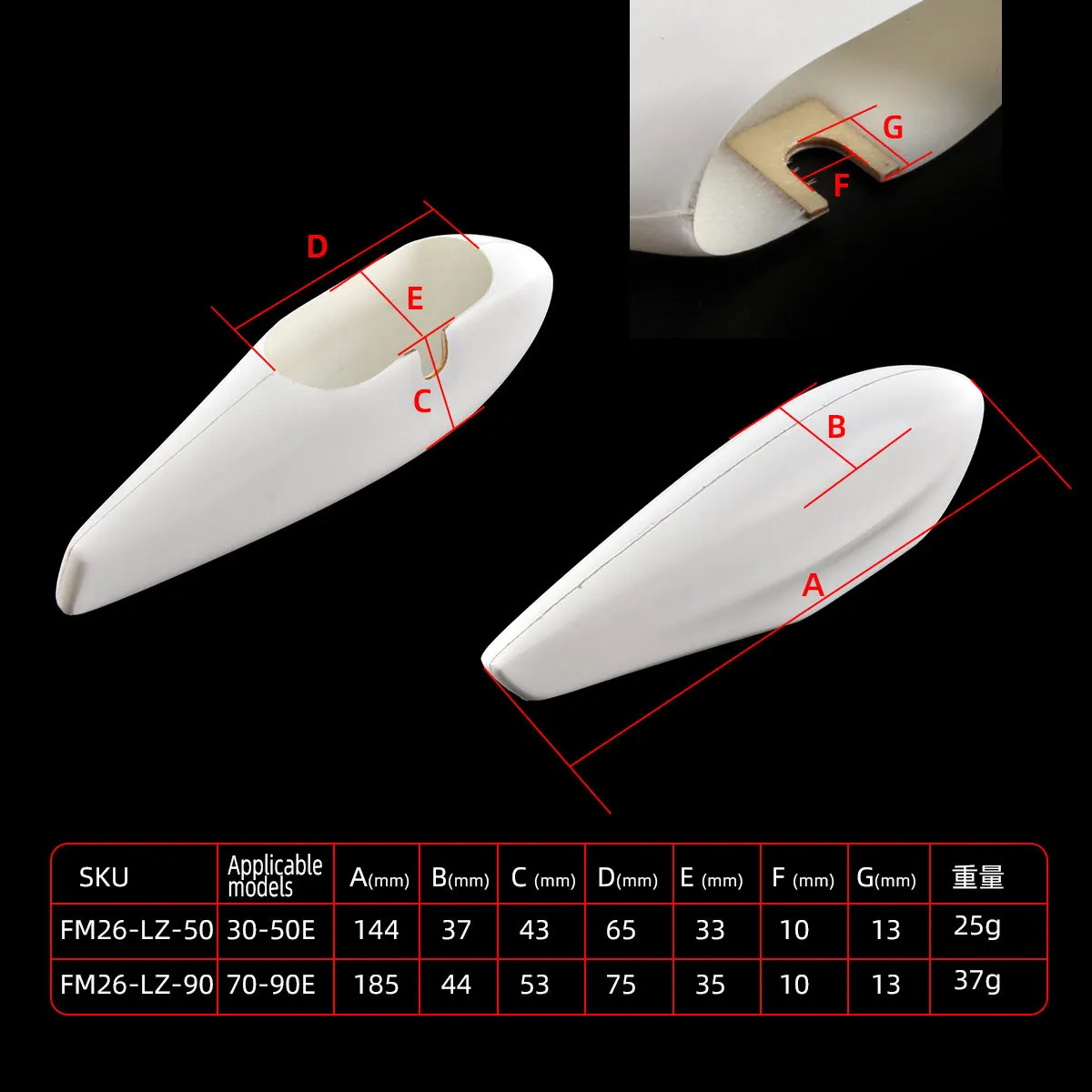 1Pair RC Airplanes Landing Gear Wheel Pants Cover Low Resistance 144mm/185mm Length Protection for Models Aircraft Spare Part