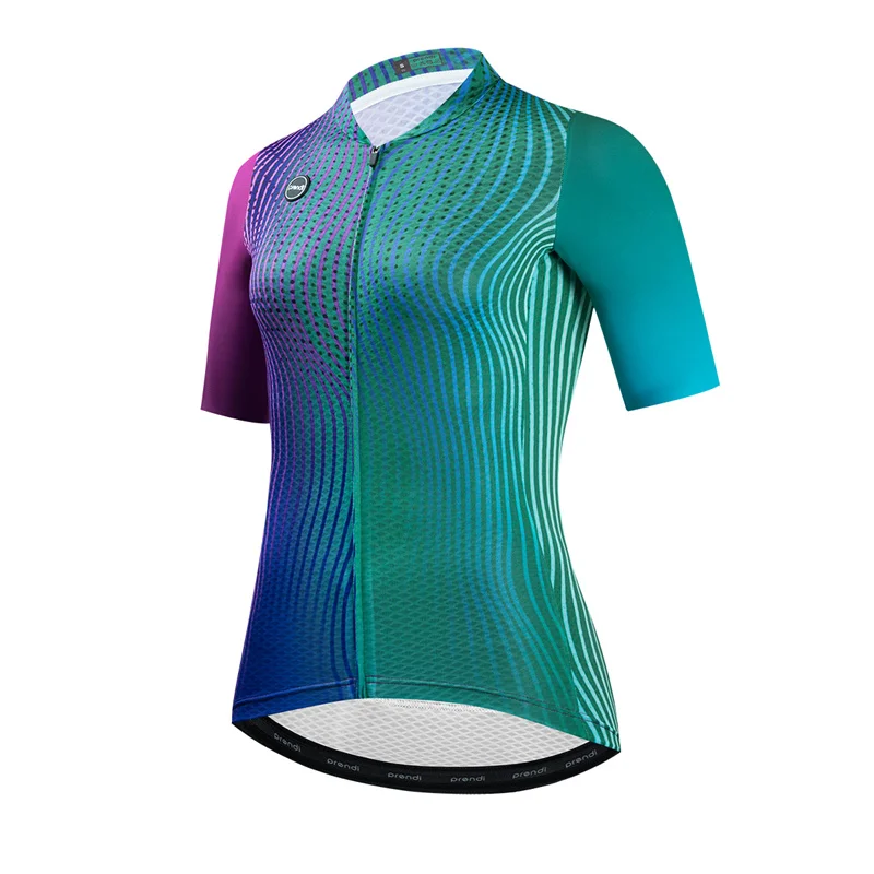 PRENDI 2022 New Women Cycling Jersey Short Sleeve Summer Lady Bicycle Clothing Breathable Female Outdoor Sport Bike Wear