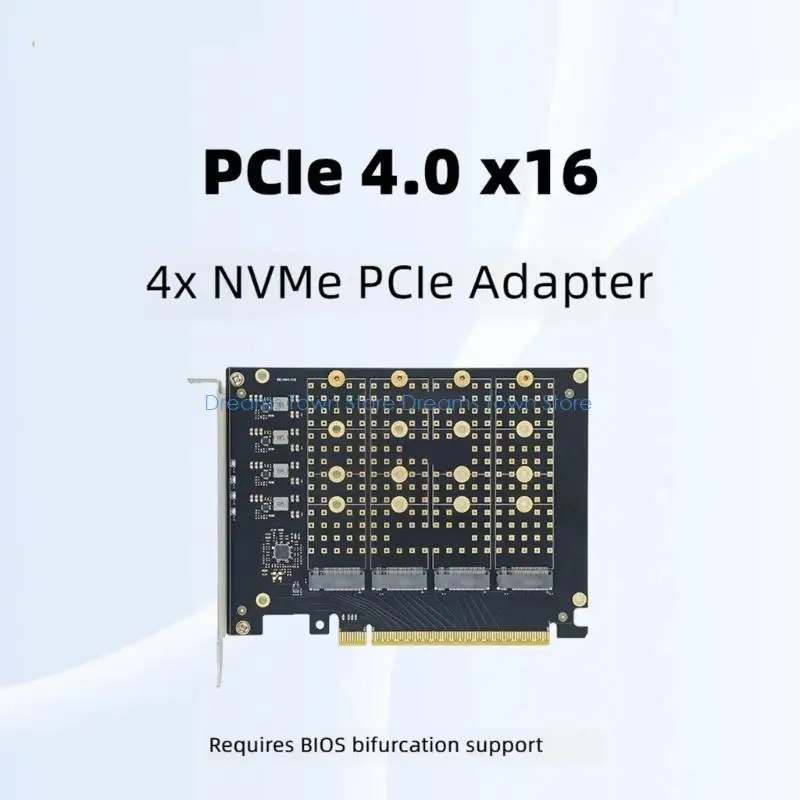  PCIe X16 To 4 M.2 Storage Expansion For Desktop Includes Aluminum Heat Spreader