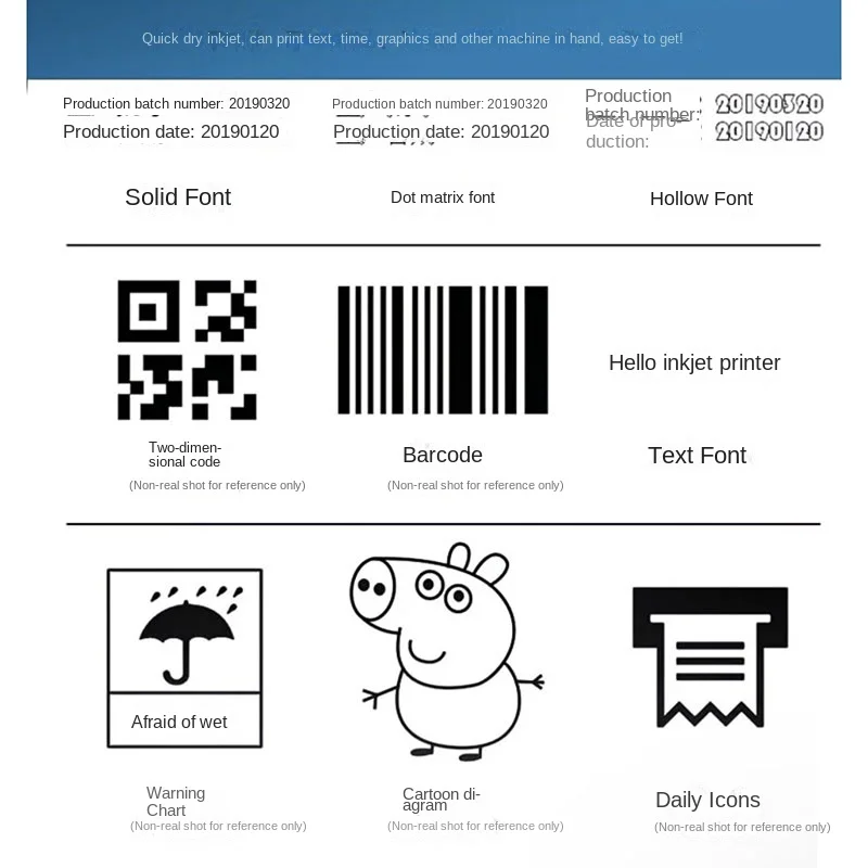 08170 12.7 English Label Printer Handheld Inkjet Printer QR Barcode Batch Number Date Logo Expiration Date Printer