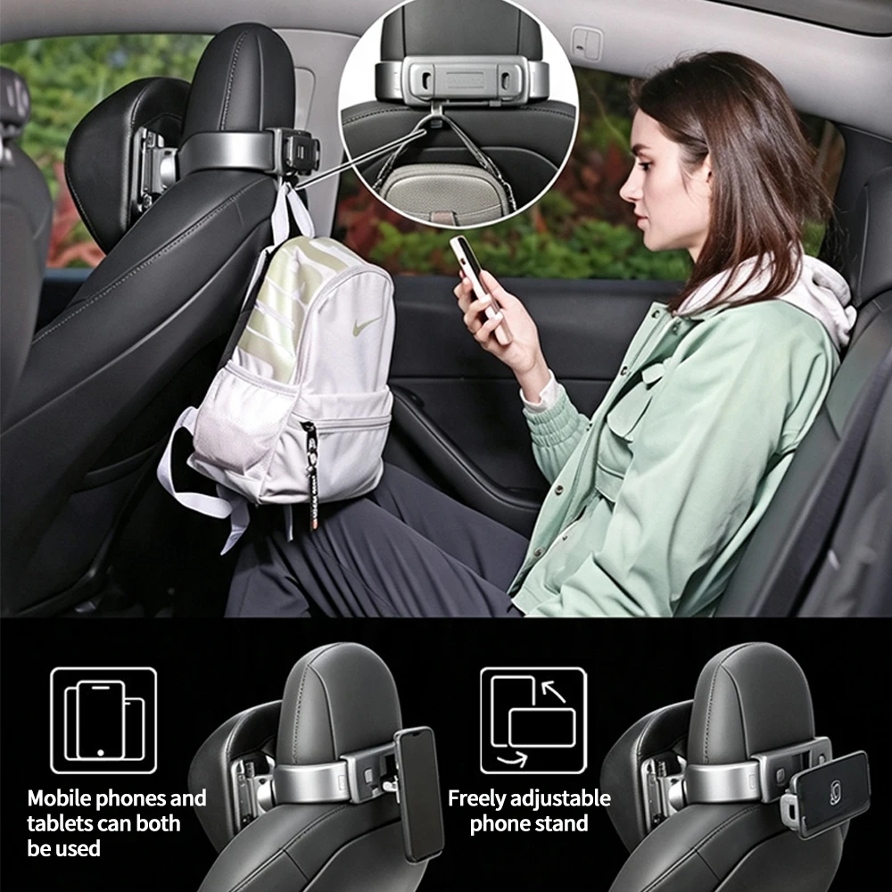Heenvn For Tesla Model Y Juniper Model 3 Highland 2026 2025 Car Seat Adjustable Headrest Pillow Phone Bracket Holder Neck Rest view 3
