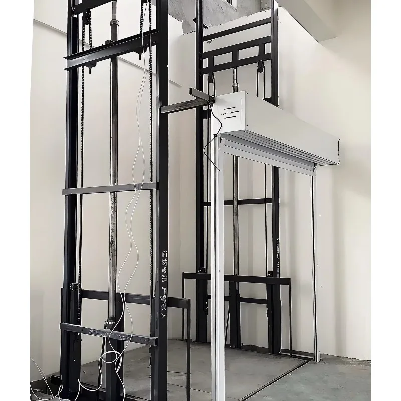 【Best-selling】Guide Rail Vertical Lift Industrial Material Freight Lift Hand Trolley Electric Hydraulic Lift Platform