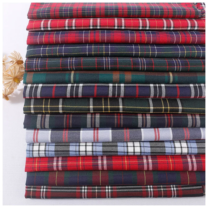 50x145cm Plaid British style Scottish plaid TC woven double-sided twill yarn-dyed plaid school uniform skirt fabric